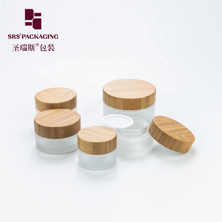 15g 30g 50g 100g different size clear frosted face cream glass jars and containers