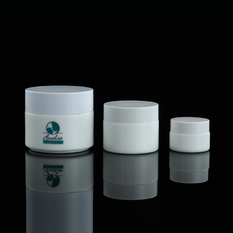 15g 30g 50g 100g face cream pot empty round cosmetics packaging opal white ceramic glass jar