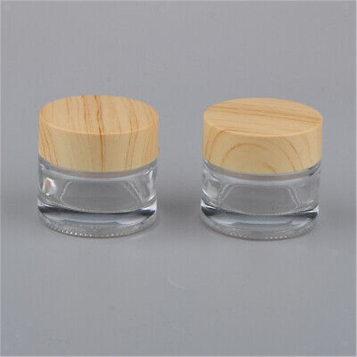 15g 30g 50g 100g frosted green amber black cosmetic glass jar with bamboos screw lid