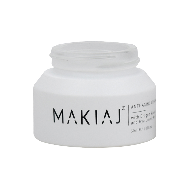 15g 30g 50g 100g skin care white matte glass jar for face cream