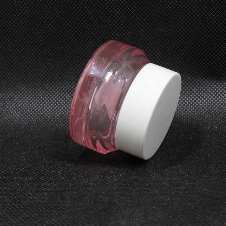 15g 30g 50g 100g transparent pink cosmetic cream glass jar with lid