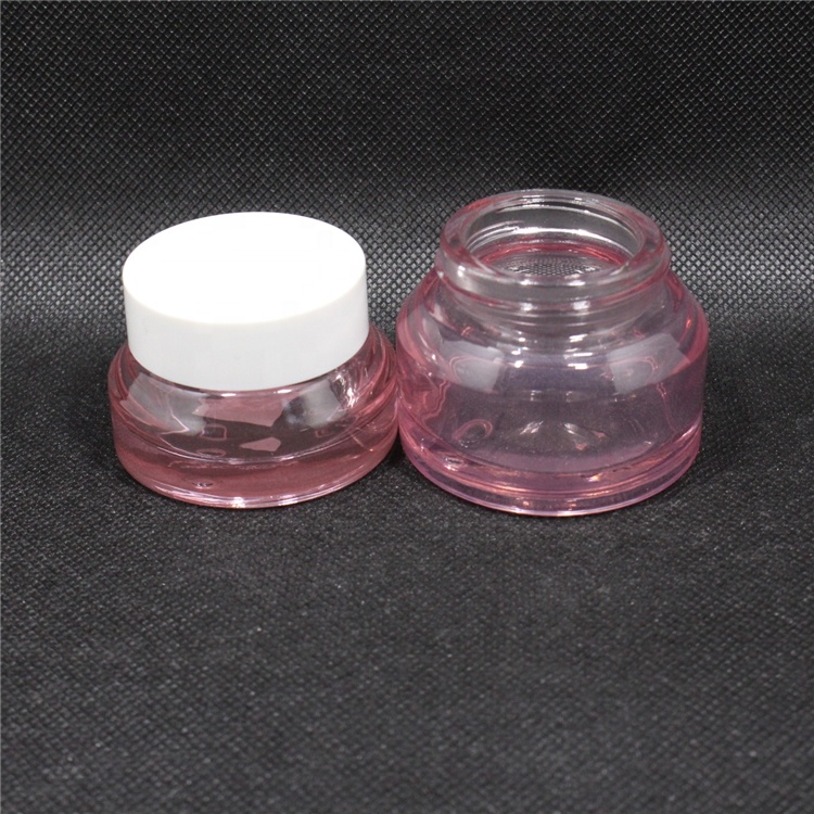 15g 30g 50g 100g transparent pink cosmetic cream glass jar with lid
