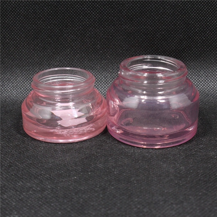 15g 30g 50g 100g transparent pink cosmetic cream glass jar with lid