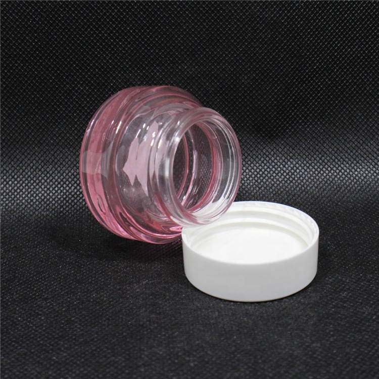 15g 30g 50g 100g transparent pink cosmetic cream glass jar with lid