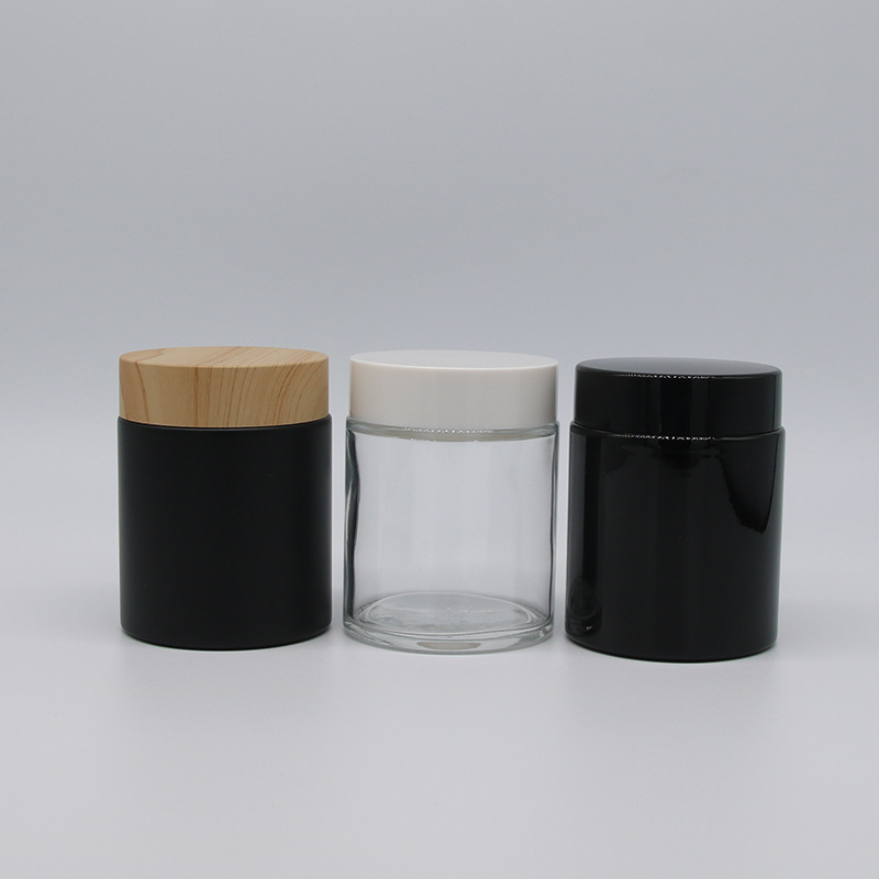 15g 30g 50g 100ml black skin care cream glass jar 1oz cosmetic glass jar for cosmetic packaging