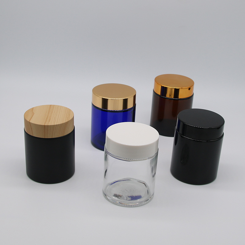 15g 30g 50g 100ml black skin care cream glass jar 1oz cosmetic glass jar for cosmetic packaging