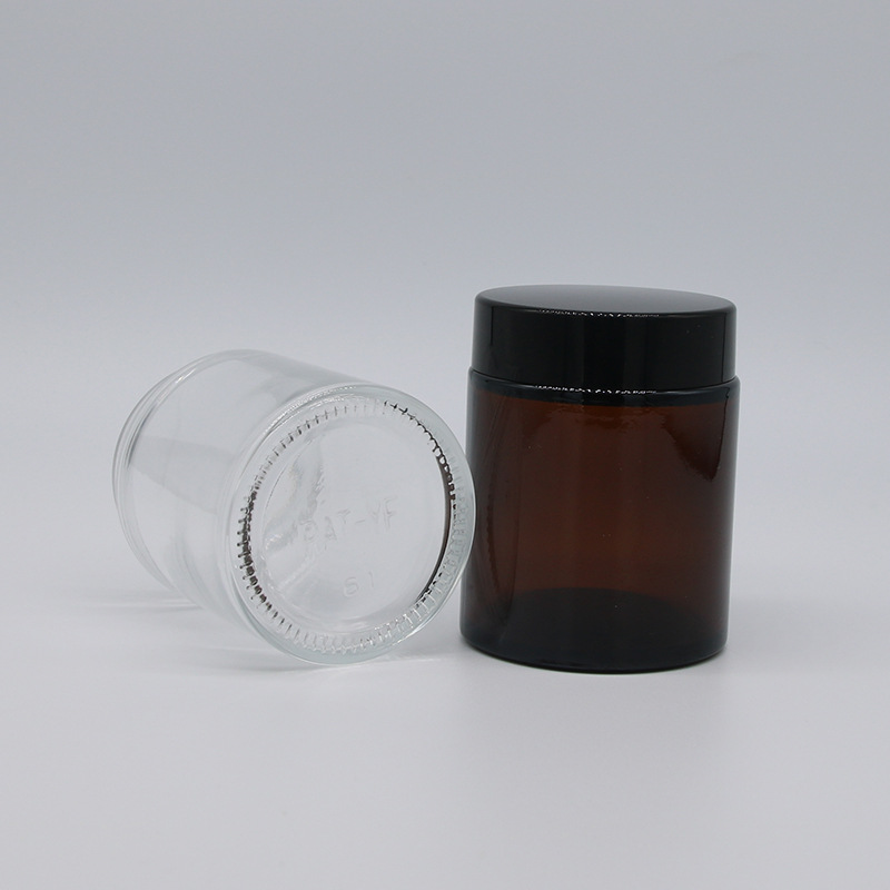 15g 30g 50g 100ml black skin care cream glass jar 1oz cosmetic glass jar for cosmetic packaging