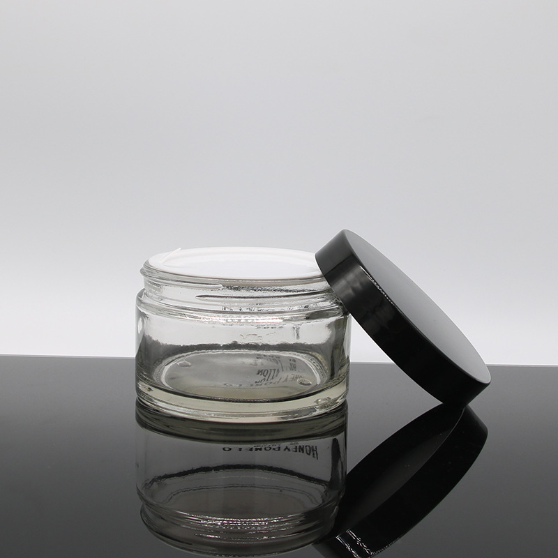 15g 30g 50g 100ml matte black skin care cream glass cream jar 1oz cosmetic glass jar for skin care