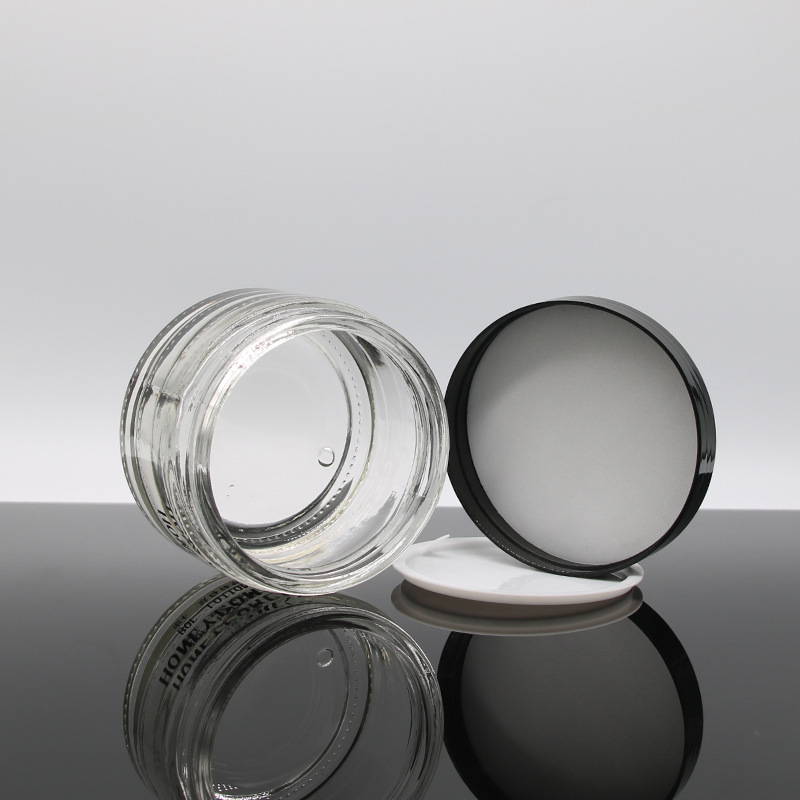 15g 30g 50g 100ml matte black skin care cream glass cream jar 1oz cosmetic glass jar for skin care