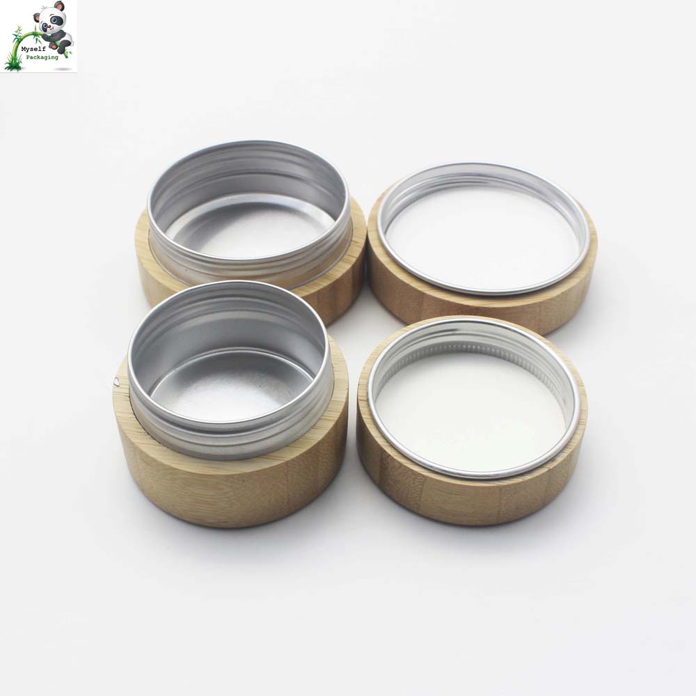15g 30g 50g 60g 100g 150g 200g cosmetic natural bamboo jar aluminum inner BP-105K