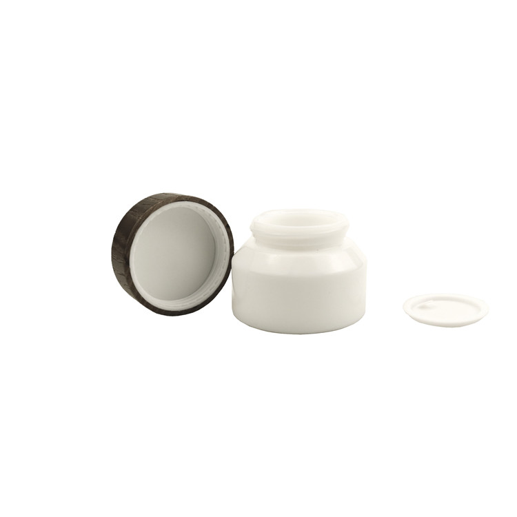 15g 30g 50g 60g 100g 1oz 2oz 3oz cosmetic package modern design porcelain white ceramic jar with bamboo wooden screw cap lid