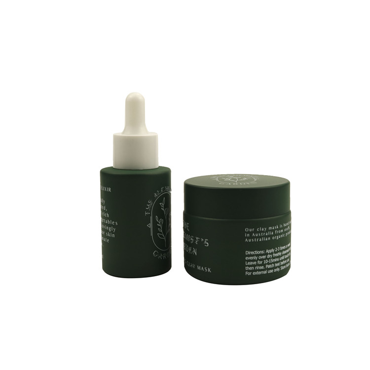 15g 30g 50g 60g 2.1 oz 100g custom printed white opal glass jar for skincare cosmetic matte green red glass jar with green cap