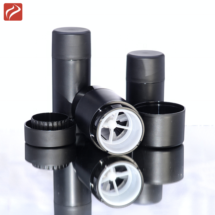 15g 30g 50g 75g bottom filling matte black AS material deodorant stick container/cream stick bottle