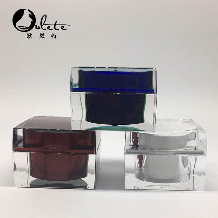 15g 30g 50g 75g with ABS cap square empty acrylic cosmetic jar