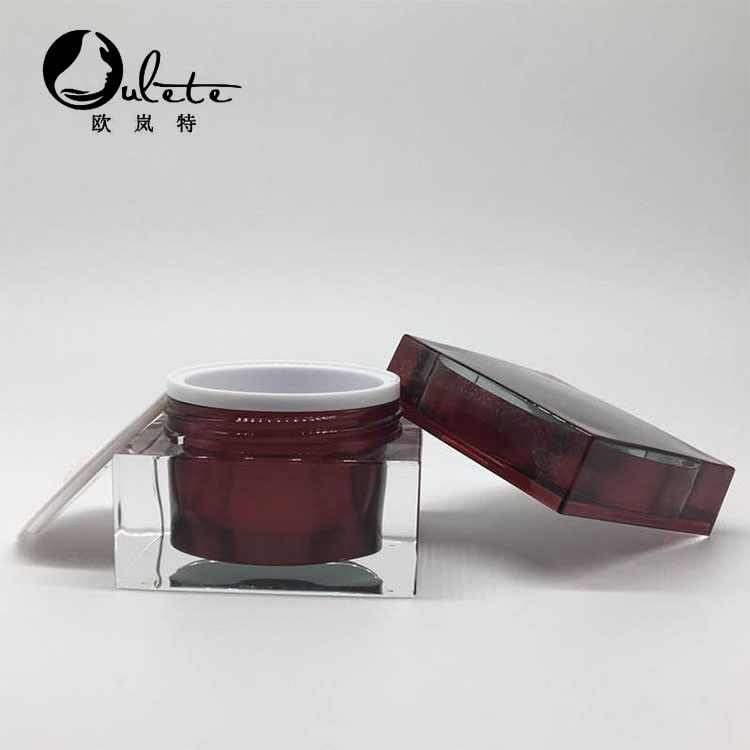 15g 30g 50g 75g with ABS cap square empty acrylic cosmetic jar