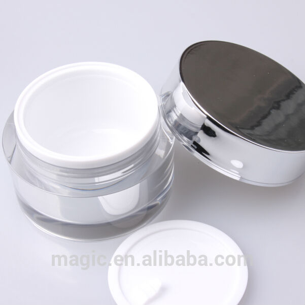 15g 30g 50g 80g Clear custom design Round Cosmetic Acrylic Jar Cream Pots