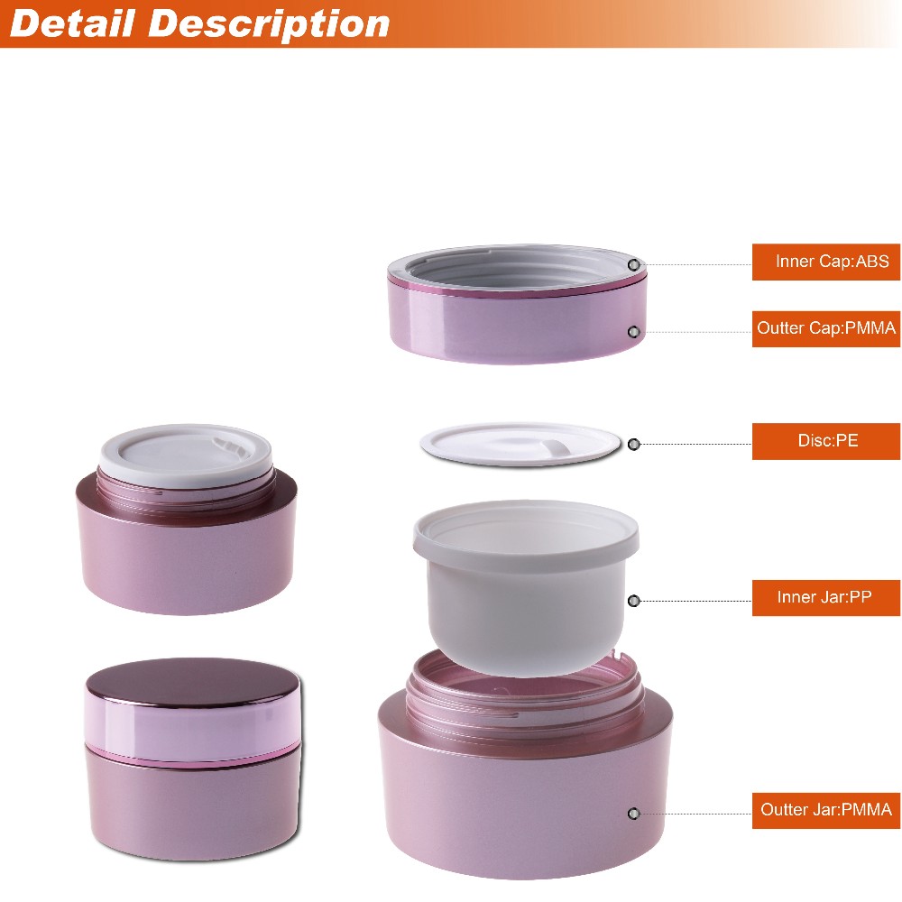 15g 30g 50g 80g Clear custom design Round Cosmetic Acrylic Jar Cream Pots