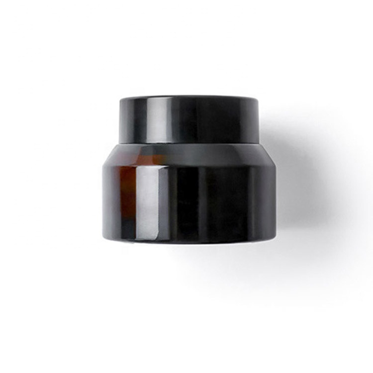 15g 30g 50g Amber oblique shoulder glass cream jar cosmetic packaging container with lid