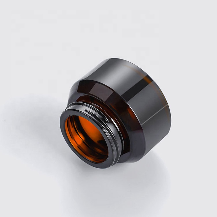 15g 30g 50g Amber oblique shoulder glass cream jar cosmetic packaging container with lid