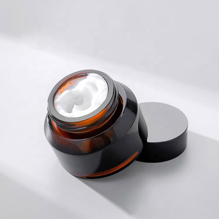 15g 30g 50g Amber oblique shoulder glass cream jar cosmetic packaging container with lid