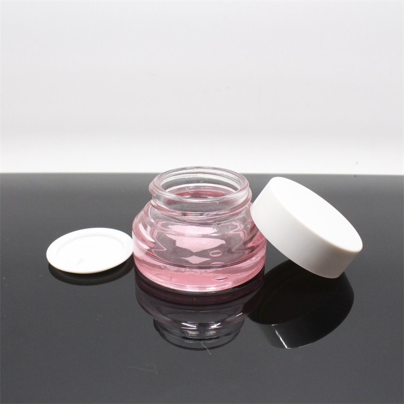 15g 30g 50g Amber oblique shoulder glass cream jar cosmetic packaging container with lid