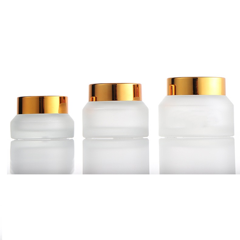 15g 30g 50g Clear Frost Glass Cosmetic Packaging For Skincare Cream