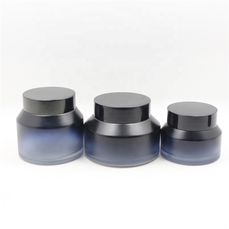 15g 30g 50g Empty Dark Violet Oblique Shoulder Jar Skin Care Cream Cosmetic Container with black Lid