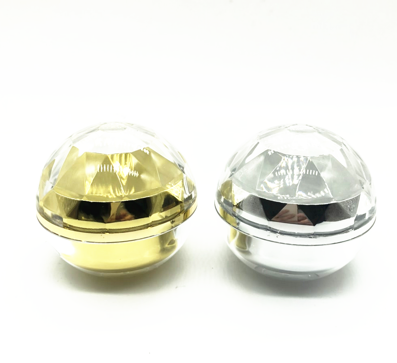 15g 30g 50g Gold silver Diamond Ball Shape Plastic Shiny Style Cream Cosmetic Acrylic Jar