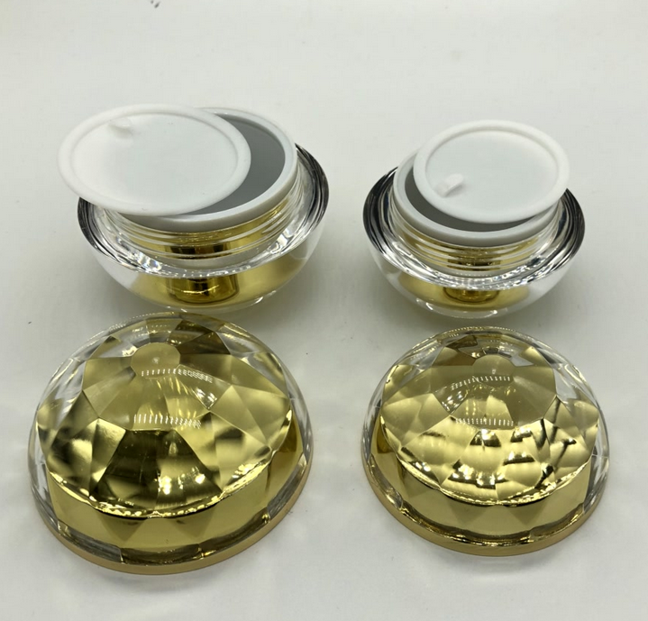 15g 30g 50g Gold silver Diamond Ball Shape Plastic Shiny Style Cream Cosmetic Acrylic Jar