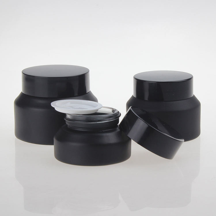15g 30g 50g Inclined Shoulder Matte Black Container Cosmetics Empty Cream Jar for Creams