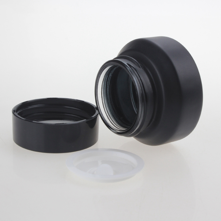 15g 30g 50g Inclined Shoulder Matte Black Container Cosmetics Empty Cream Jar for Creams