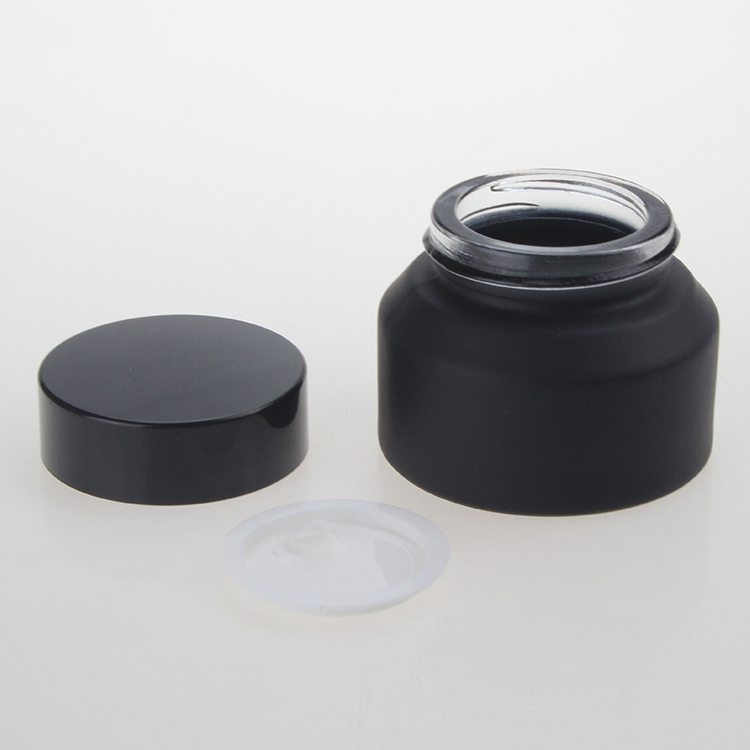 15g 30g 50g Inclined Shoulder Matte Black Container Cosmetics Empty Cream Jar for Creams