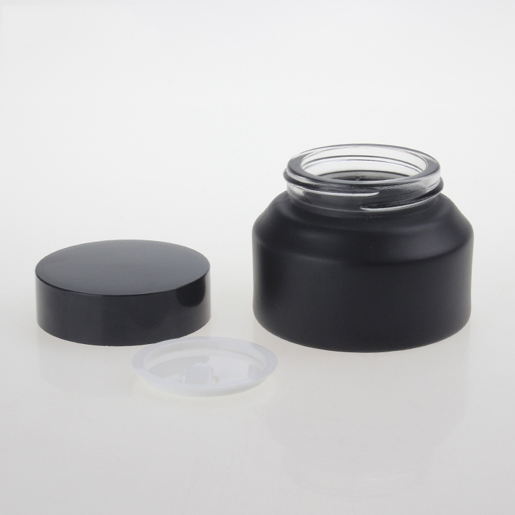 15g 30g 50g Inclined Shoulder Matte Black Container Cosmetics Empty Cream Jar for Creams