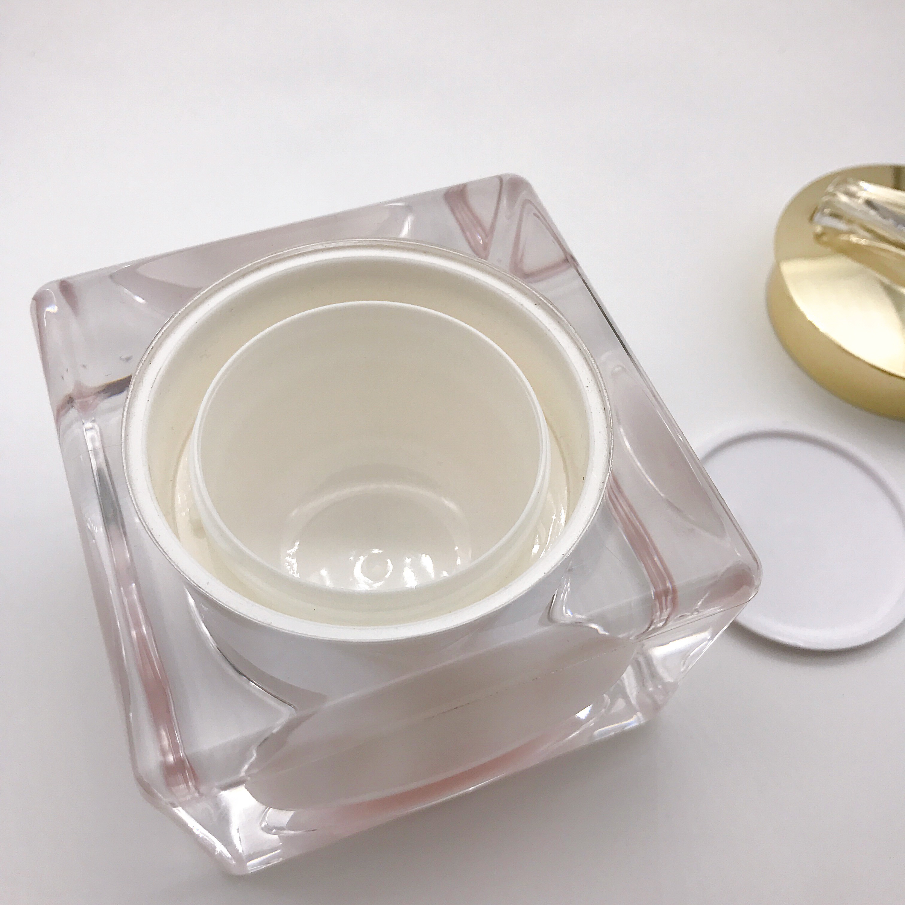 15g 30g 50g Large Caliber Acrylic Fruit Square Round Cream Bottle