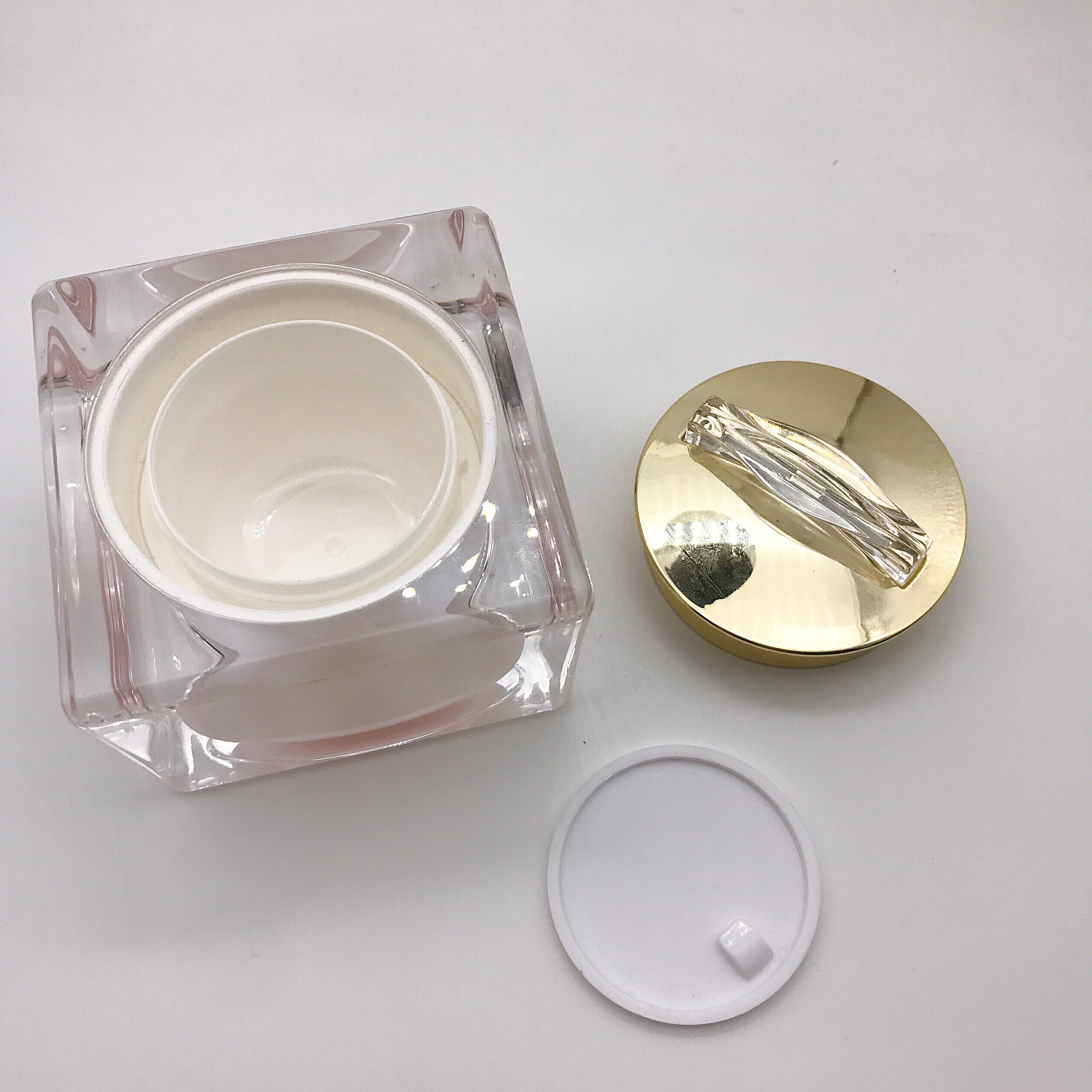 15g 30g 50g Large Caliber Acrylic Fruit Square Round Cream Bottle