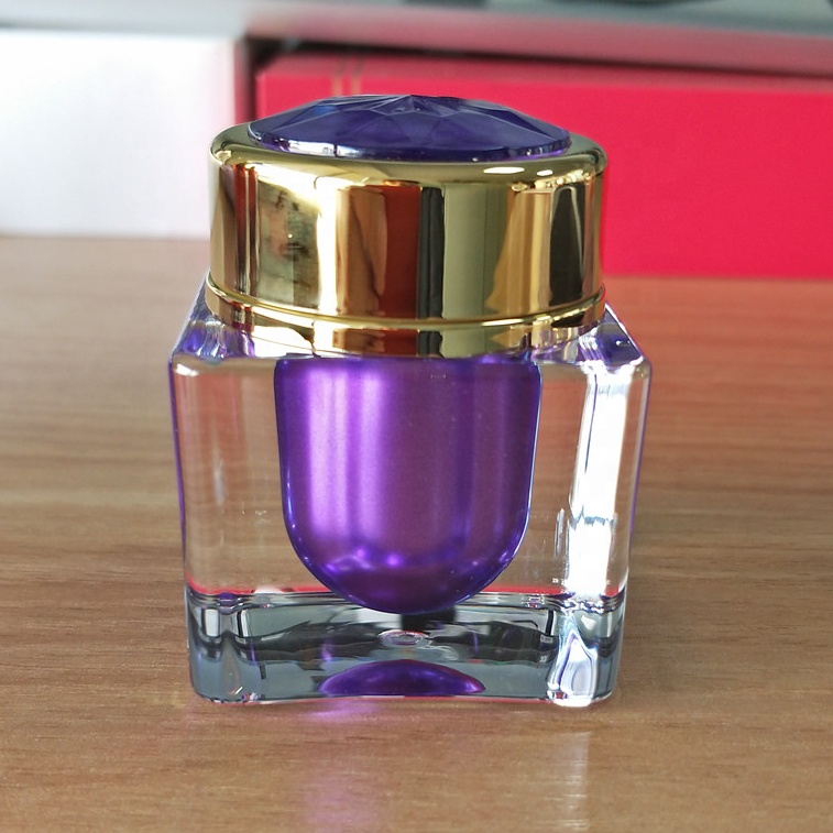 15g 30g 50g Luxury gold cream jars square shaped empty Acrylic Plastic Cosmetic Packaging Cream jar