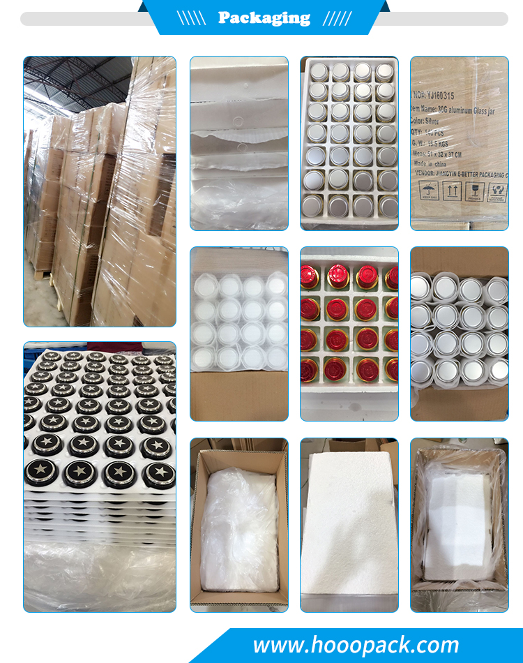 15g 30g 50g Mini Screw Top Metal Aluminum Round Cosmetic Glass Jars for Creams and Lotions with Lids Containers