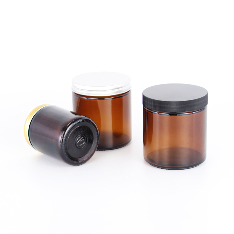 15g 30g 50g OEM Package Cosmetics Brown/ amber Empty Glass Cream Jars