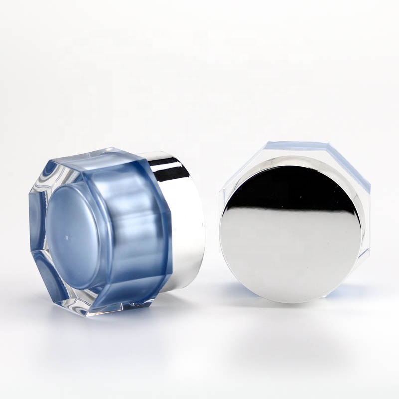 15g 30g 50g Octagon Shape Acrylic Jar for Skin Care Polygon Empty Cream Cosmetic Container