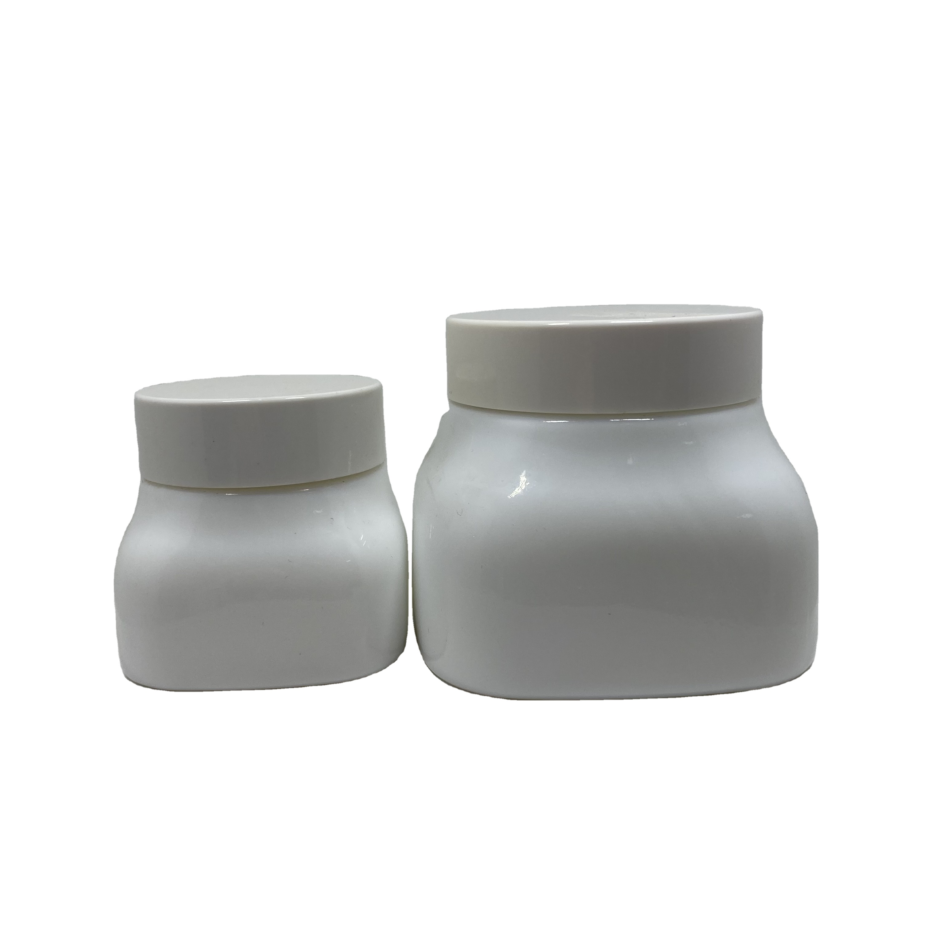 15g 30g 50g  Opal white glass facial cream container packaging jar with screw lid