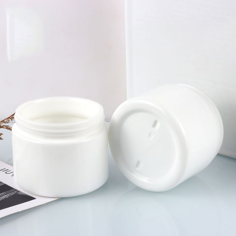 15g 30g 50g Opal white glass facial cream container packaging jar with screw lid
