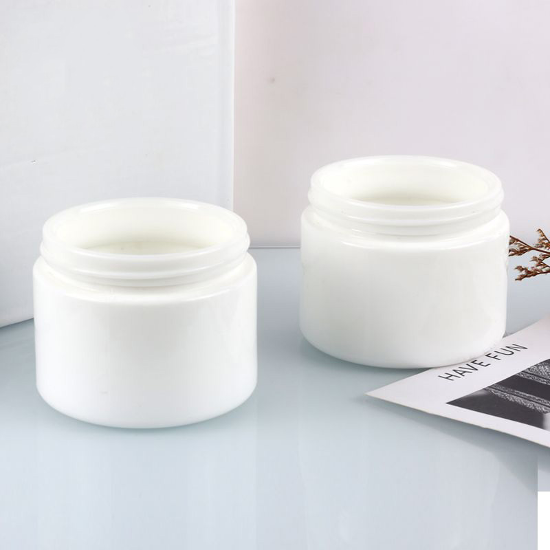 15g 30g 50g Opal white glass facial cream container packaging jar with screw lid