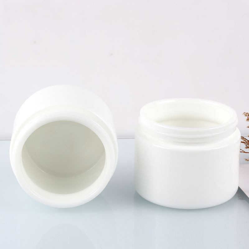 15g 30g 50g Opal white glass facial cream container packaging jar with screw lid