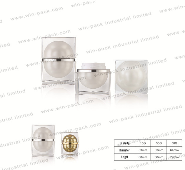 15g 30g 50g PP small cosmetics cream empty jar square plastic acrylic cream jar