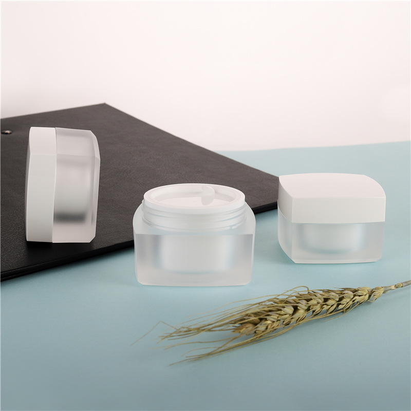 15g 30g 50g Plastic cosmetic matte white cream acrylic jar 1 oz 50ml 100ml frosted lotion container packaging bottles