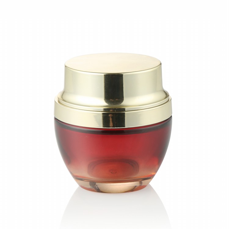 15g 30g 50g Red glass jar with gold aluminum cap