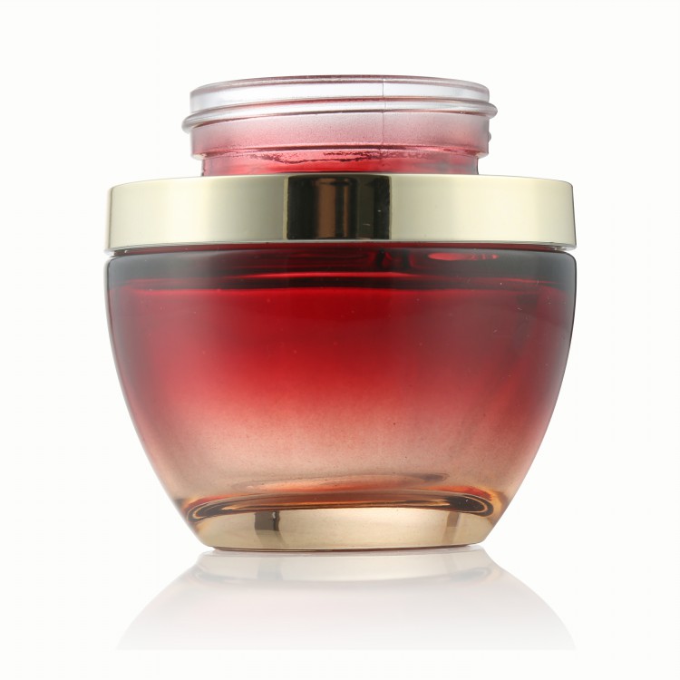 15g 30g 50g Red glass jar with gold aluminum cap