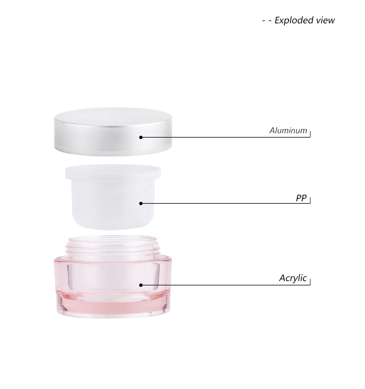 15g 30g 50g Round Acrylic Cosmetic Cream Jar Skin Care