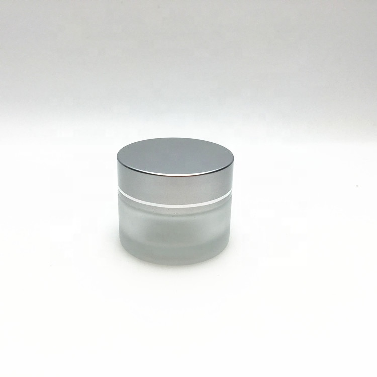 15g 30g 50g Skin care cosmetic beauty frosted glass cream jar with silver lid