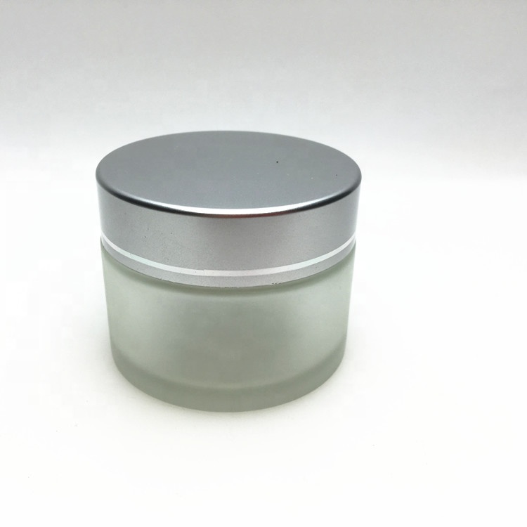 15g 30g 50g Skin care cosmetic beauty frosted glass cream jar with silver lid